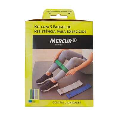 Kit Com 3 Faixas De Resistência Para Exercícios - Mercur