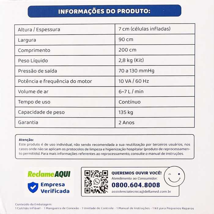 Colchão Pneumático De Pressão Alternada - Dellamed