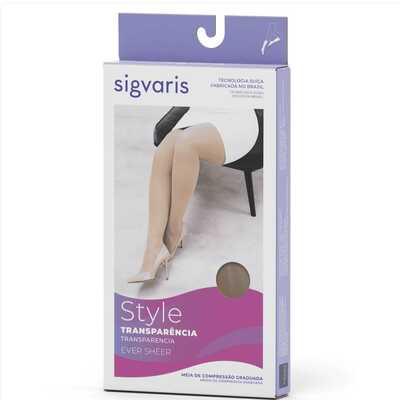 Meia Calça De Compressão Transparência - Sigvaris 20-30 mmHg (Média Compressão) Ever Sheer - Ponteira Aberta