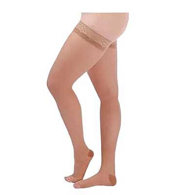 Meia De Compressão Transparência - Sigvaris 20-30 mmHg (Média Compressão) Ever Sheer - Meia Coxa 7/8 - Ponteira Aberta