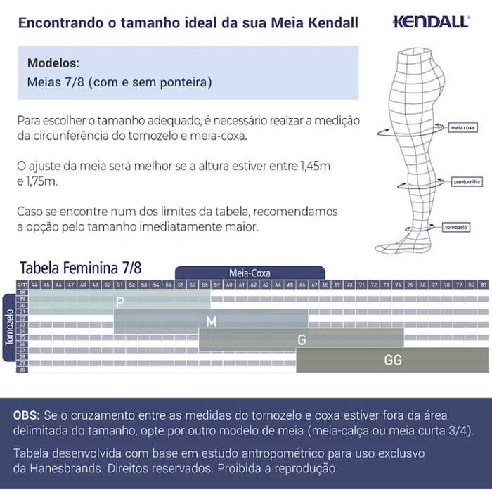 Meia De Compressão - Kendall 18-21 mmHg (Média Compressão) Ultra Pro - Meia Coxa 7/8 Com Silicone - Ponteira Aberta
