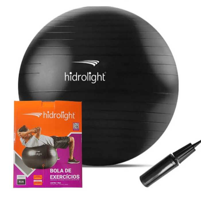 Bola de Exercícios 85 cm (Preto) - Hidrolight 