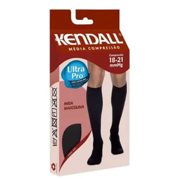 Meia De Compressão Masculina - Kendall 18-21 mmHg (Média Compressão) Ultra Pro - Panturrilha 3/4 - Ponteira Fechada