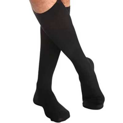 Meia De Compressão Masculina - Sigvaris 20-30 mmHg (Média Compressão) Essencial Fibras Naturais Algodão Super  - Panturrilha 3/4 - Ponteira Fechada