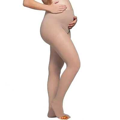 Meia Calça  De Compressão Materna - Sigvaris 15-20 mmHg (Suave Compressão) Prevenção Audace Transparência - Ponteira Aberta