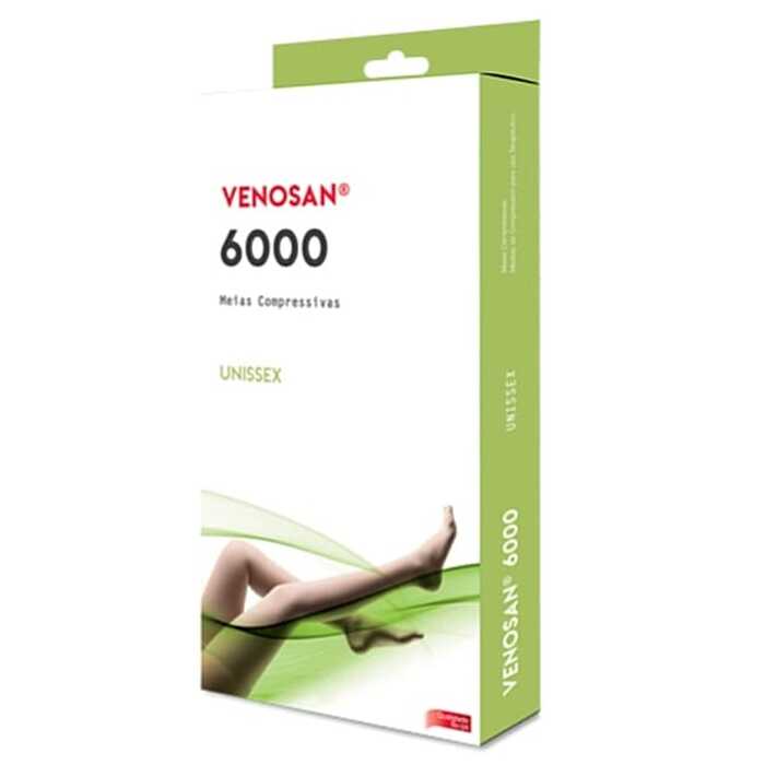 Meia De Compressão 6000 - Venosan 20-30 mmHg (Média Compressão) - Panturrilha 3/4 - Ponteira Aberta