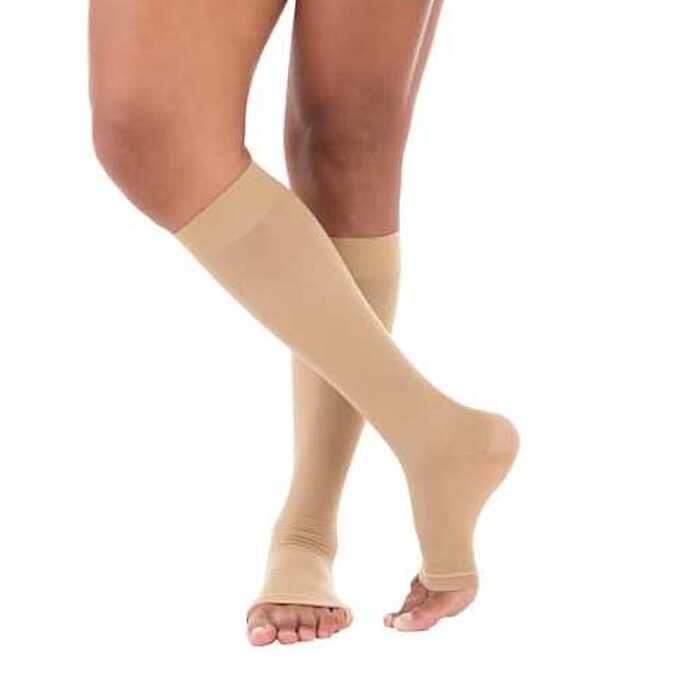 Meia De Compressão 6000 - Venosan 20-30 mmHg (Média Compressão) - Panturrilha 3/4 - Ponteira Aberta