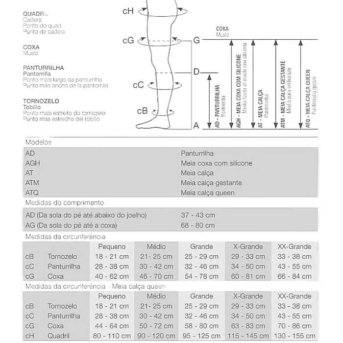 Meia De Compressão Legline - Venosan 20-30 mmHg (Média Compressão) - Panturrilha 3/4 - Ponteira Aberta