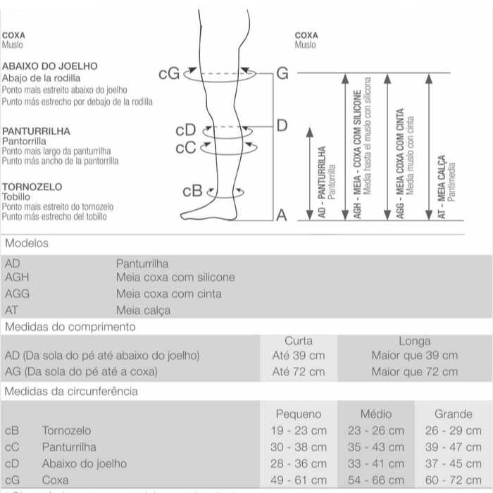 Meia De Compressão Comfortline - Venosan 20-30 mmHg (Média Compressão) - Meia Coxa 7/8 - Ponteira Aberta