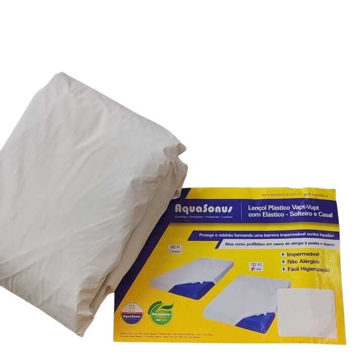Lençol De Plástico Com Elástico (Casal) - Aquasonus 1,90 x 1,40 x 15 