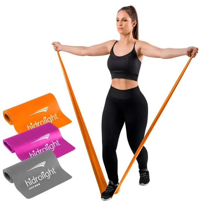Kit Com 3 Faixas De Resistência Para Exercícios - Hidrolight