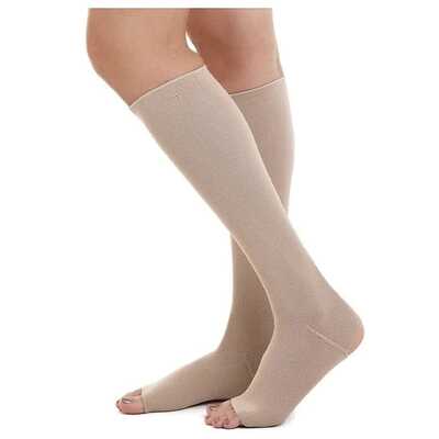 Meia De Compressão Classic - Selecta 30-40 mmHg (Alta Compressão) - Algodão - Curta - Panturrilha 3/4 - Pé Aberto