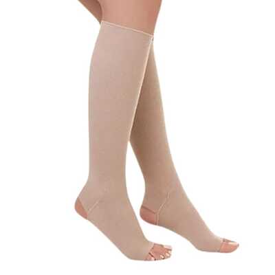 Meia De Compressão Classic - Selecta 30-40 mmHg (Alta Compressão) - Helanca - Curta - Panturrilha 3/4 - Pé Aberto