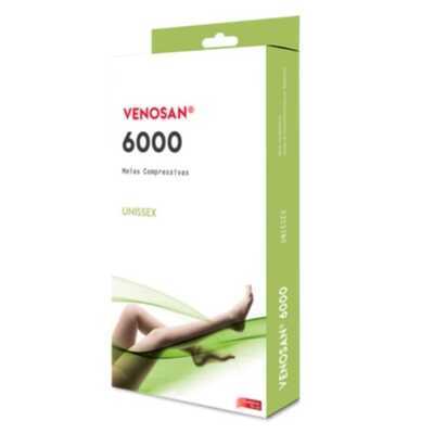 Meia De Compressão 6000 - Venosan 30-40 mmHg (Alta Compressão) - Panturrilha 3/4 - Ponteira Aberta