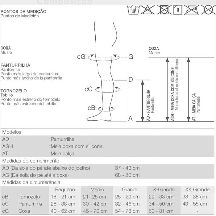 Meia De Compressão 6000 - Venosan 30-40 mmHg (Alta Compressão) - Meia Coxa 7/8 - Ponteira Aberta