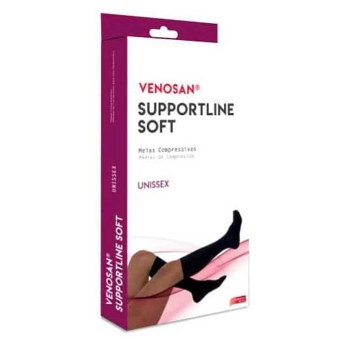 Meia De Compressão Unissex Supportline Soft - Venosan 18-22 mmHg (Leve Compressão) - Panturrilha 3/4 - Ponteira Fechada