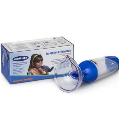 Espaçador Bi-Valvulado - Máscara Grande (G) - Acima de 13 anos - Medicate  