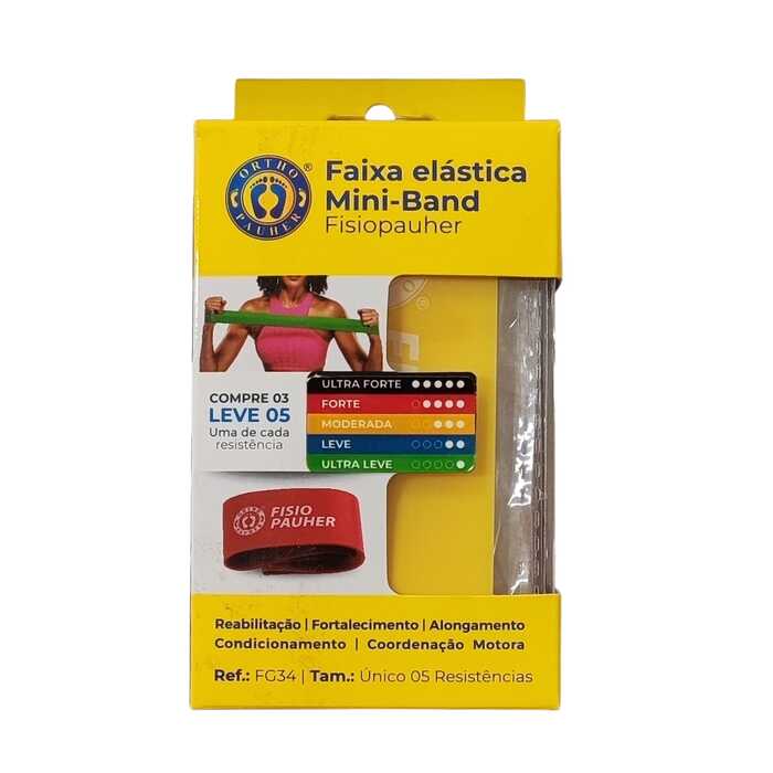 Faixa Elástica Mini-Band (Pague Por 3 Leve 5) - Ortho Pauher 