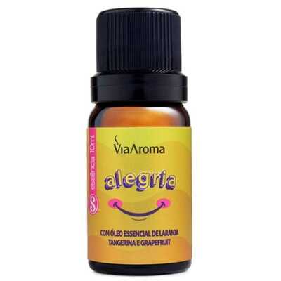 Essência Alegria - Com Óleo Essencial De Laranja, Tangerina E Grapefruit - Via Aroma 10ml