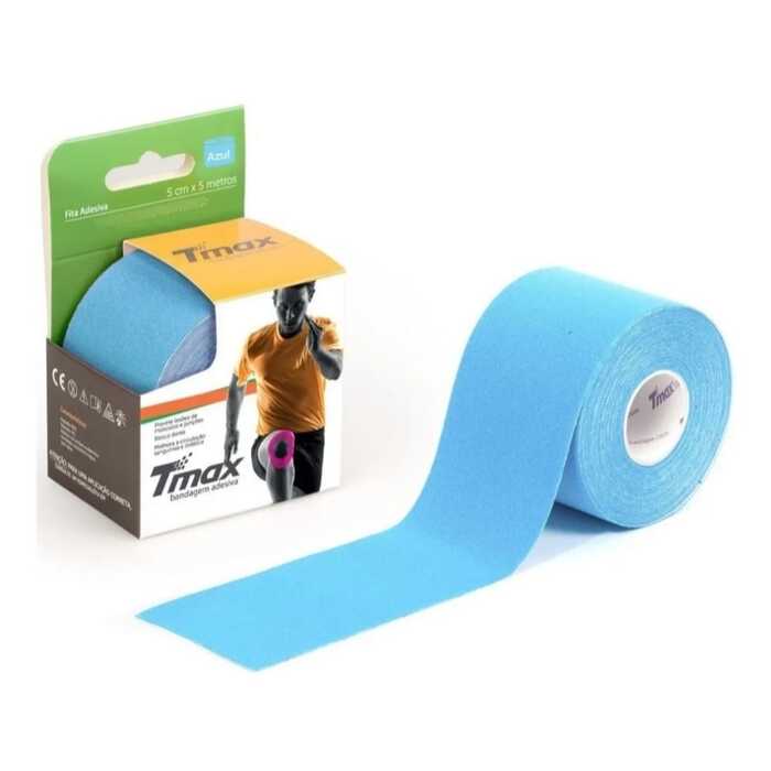 Bandagem Elástica Adesiva (Fita De Kinésio) Azul - Tmax