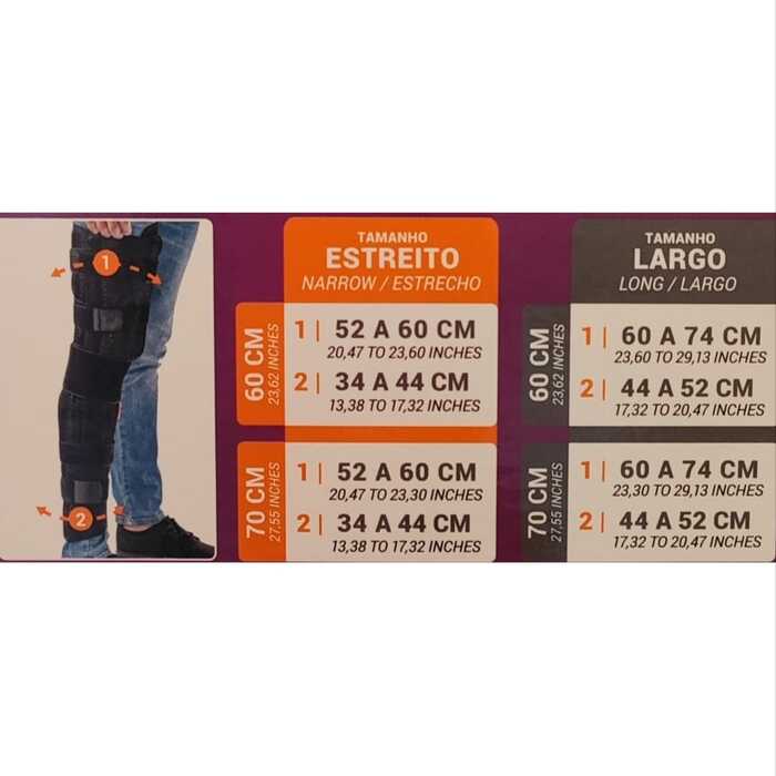 Imobilizador De Joelho Comfort Air (Estreito 70cm) - Hidrolight