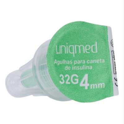 Agulhas Para Caneta De Insulina 4mm 32G 0,23mm (100 unidades) - Uniqmed 