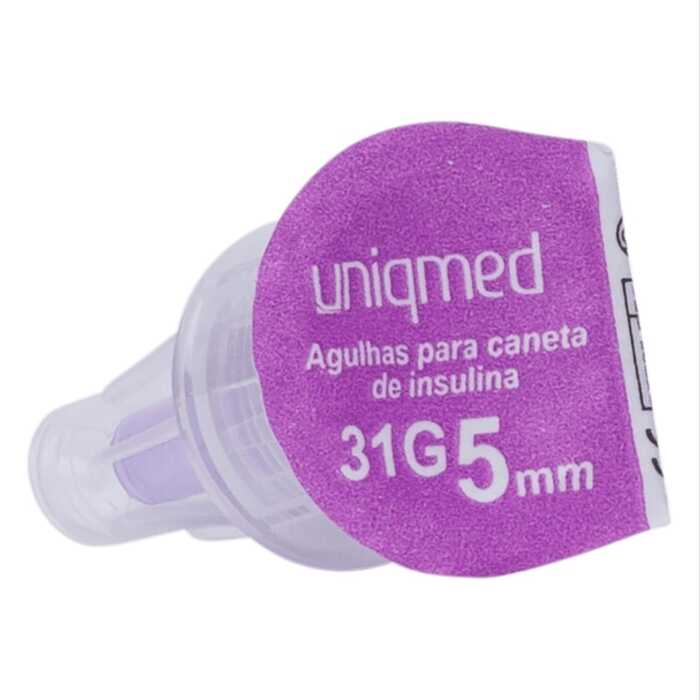 Agulhas Para Caneta De Insulina 5mm 31G 0,25mm (100 unidades) - Uniqmed 