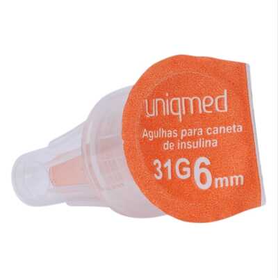 Agulhas Para Caneta De Insulina 6mm 31G 0,25mm (100 unidades) - Uniqmed