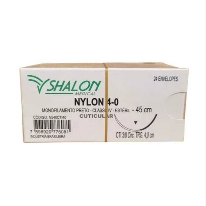 Fio De Sutura Cirúrgica Nylon 4-0 (24 Envelopes ) - Shalon Medical