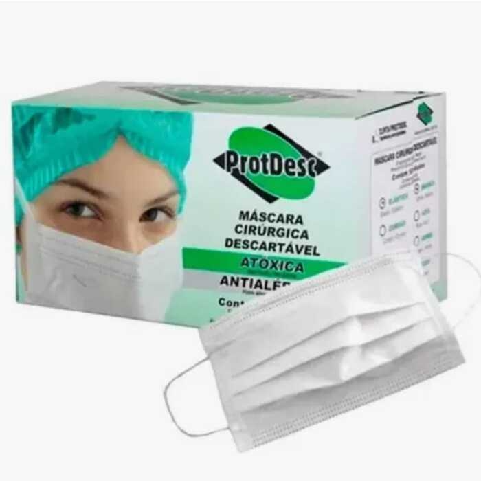 Máscara Cirúrgica Descartável Branca - Protdesc 