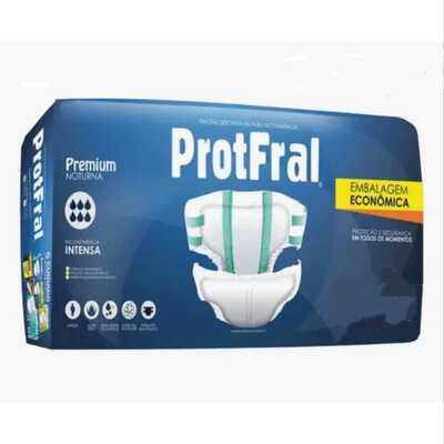 Fralda Geriátrica Descartável Unissex Premium Noturna (20 unidades) - Protfral 