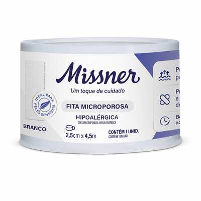 Fita Microporosa 2,5cm x 4,5m (Branco) - Missner