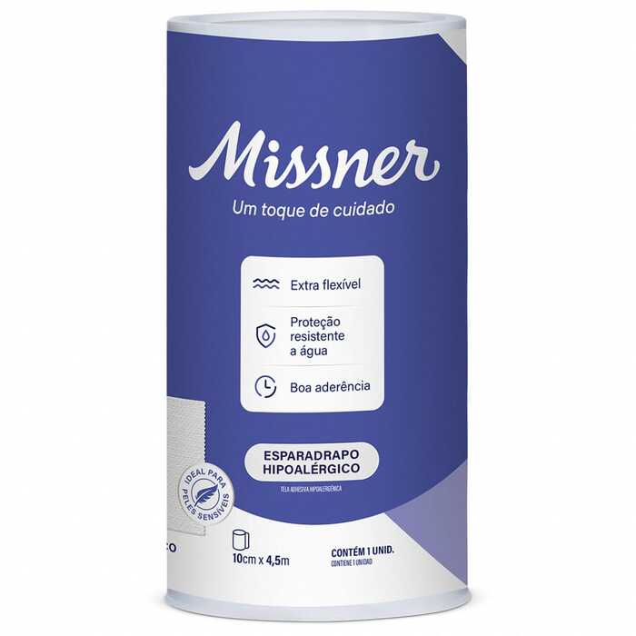 Esparadrapo Impermeável 10cm x 4,5m (Branco) - Missner